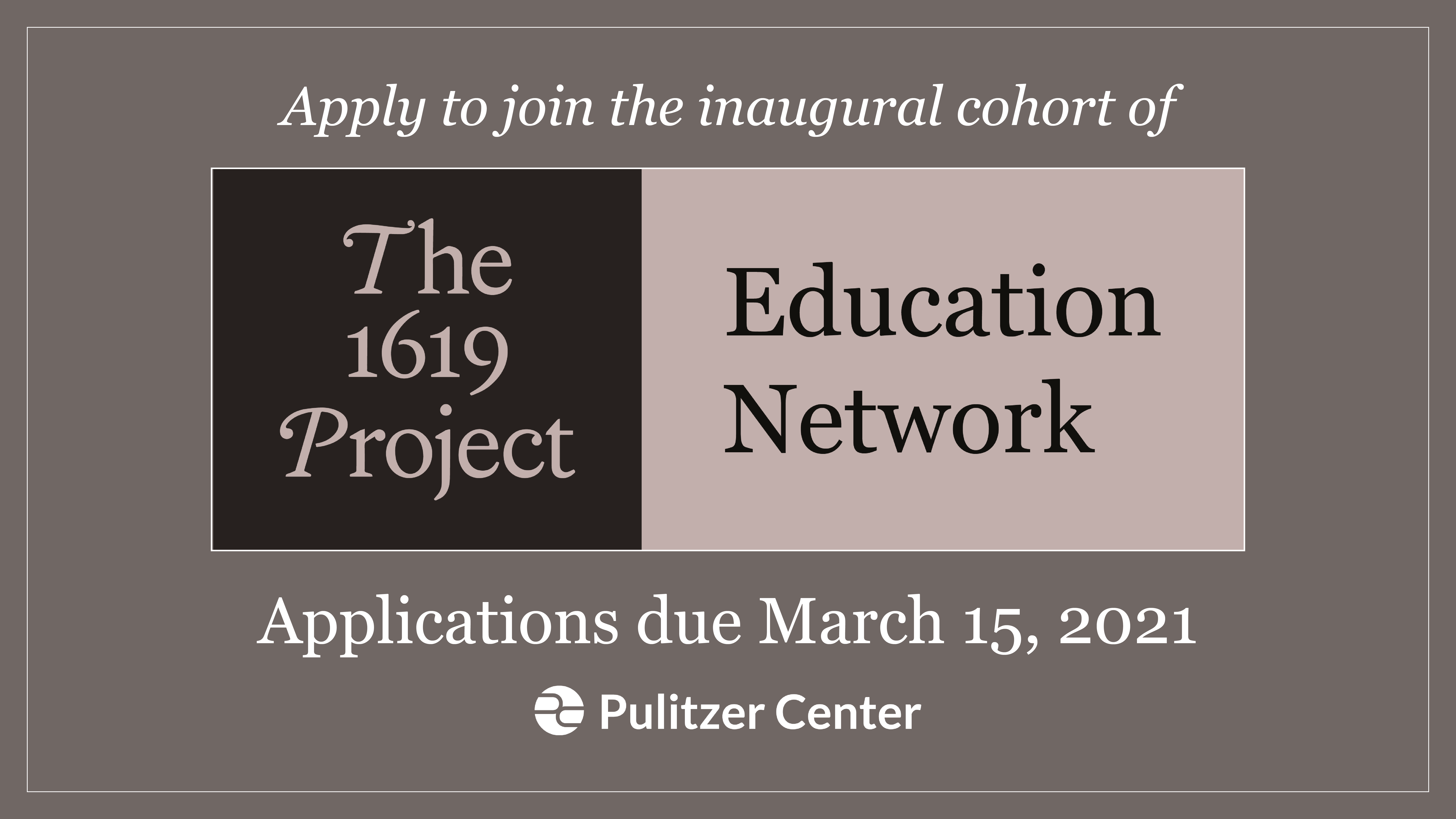 Announcing "The 1619 Project" Education Network