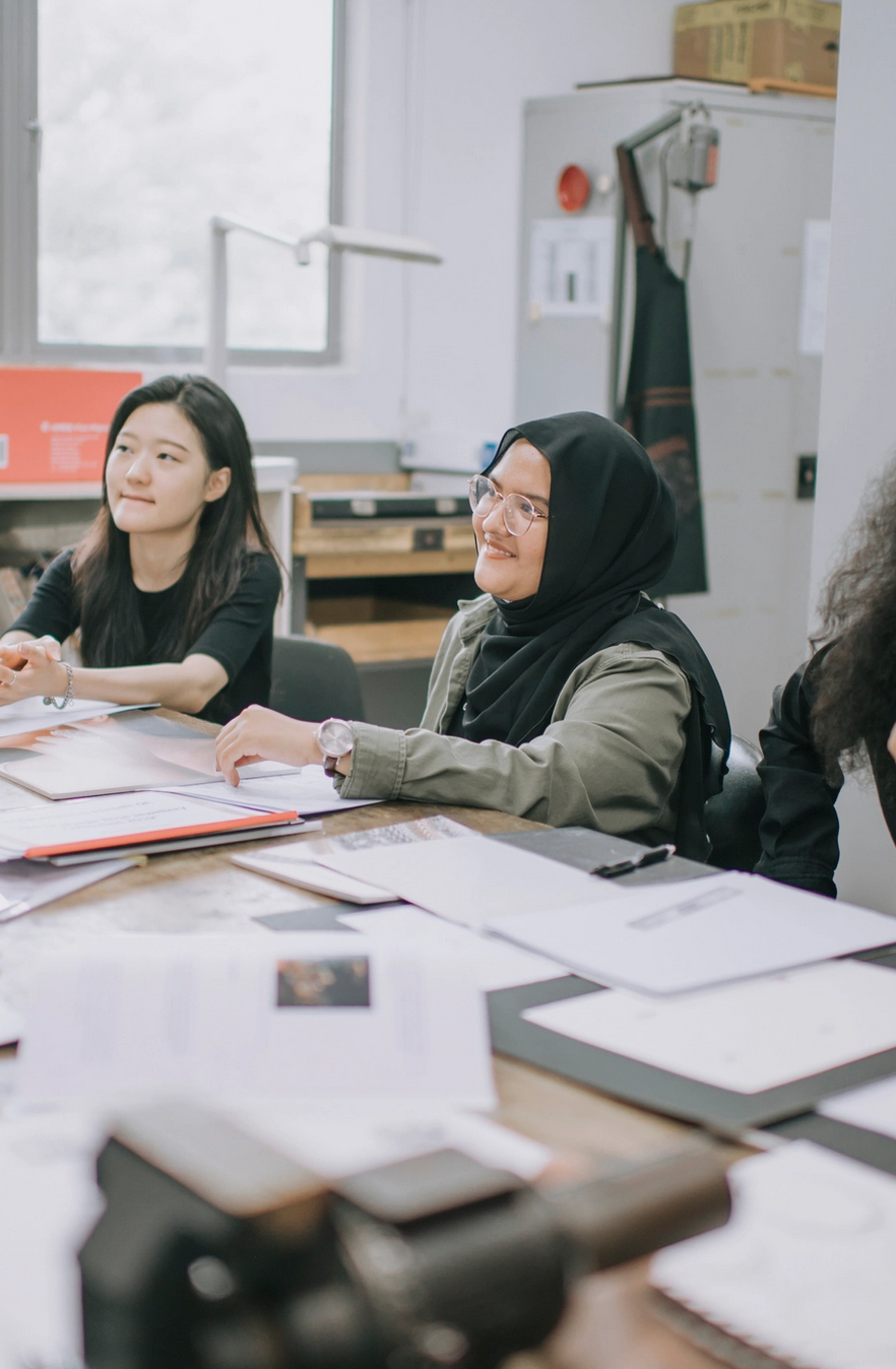 two students sitting