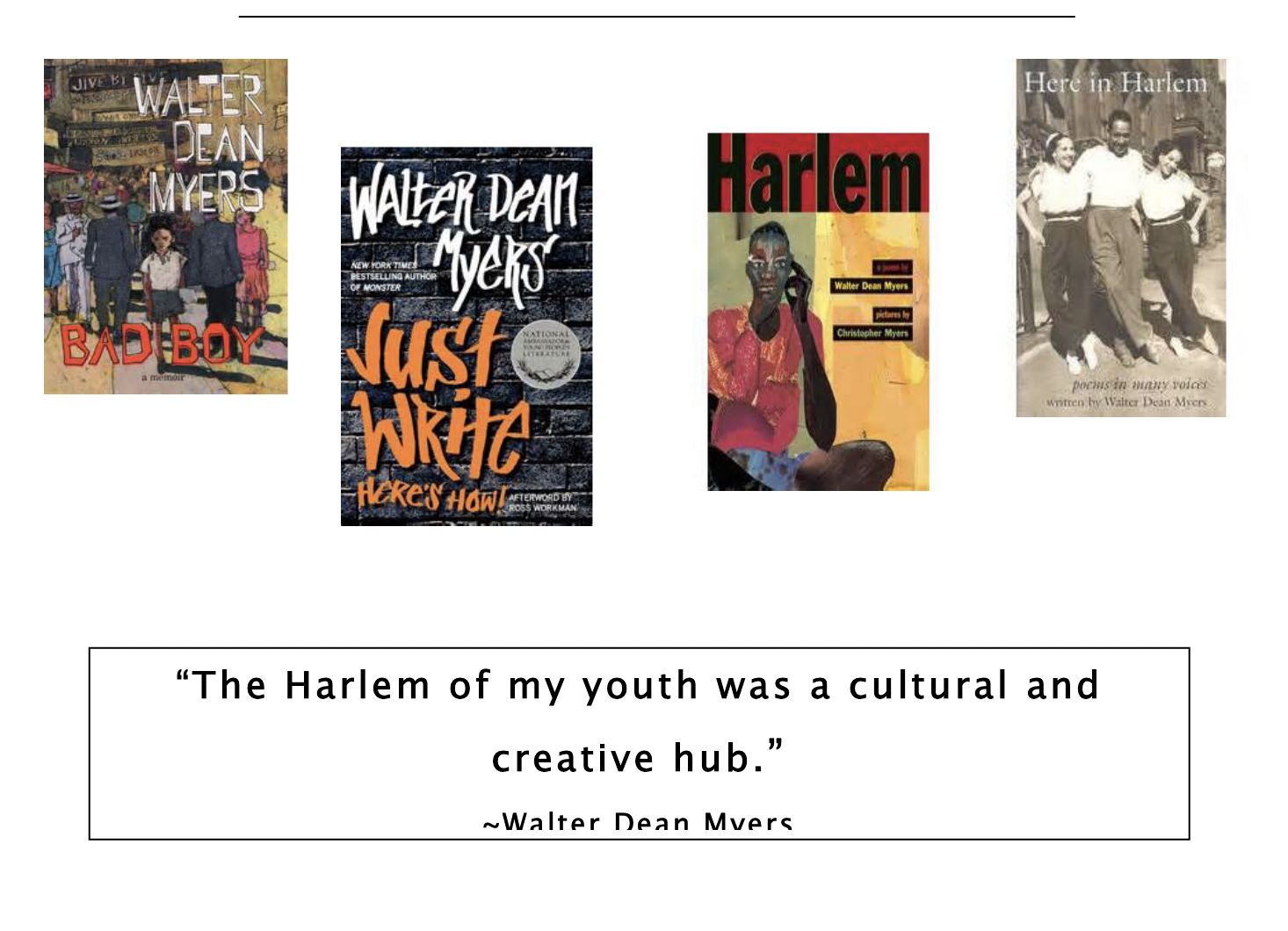 Walter Dean Myers Harlem Unit