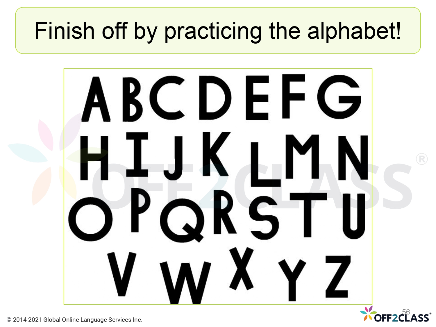 Alphabet ( Lesson 3 ) - Off2Class ESL Lesson Plan