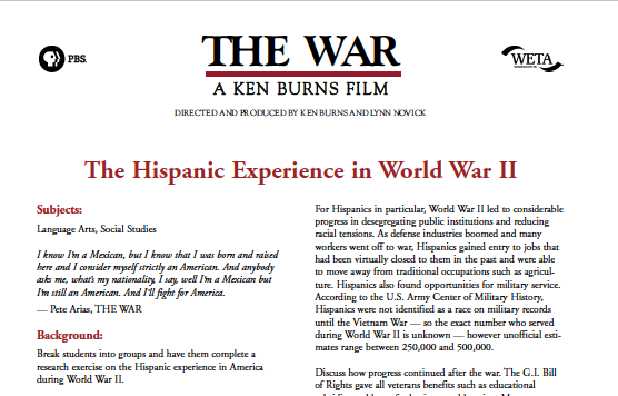The War - Hispanic Experience