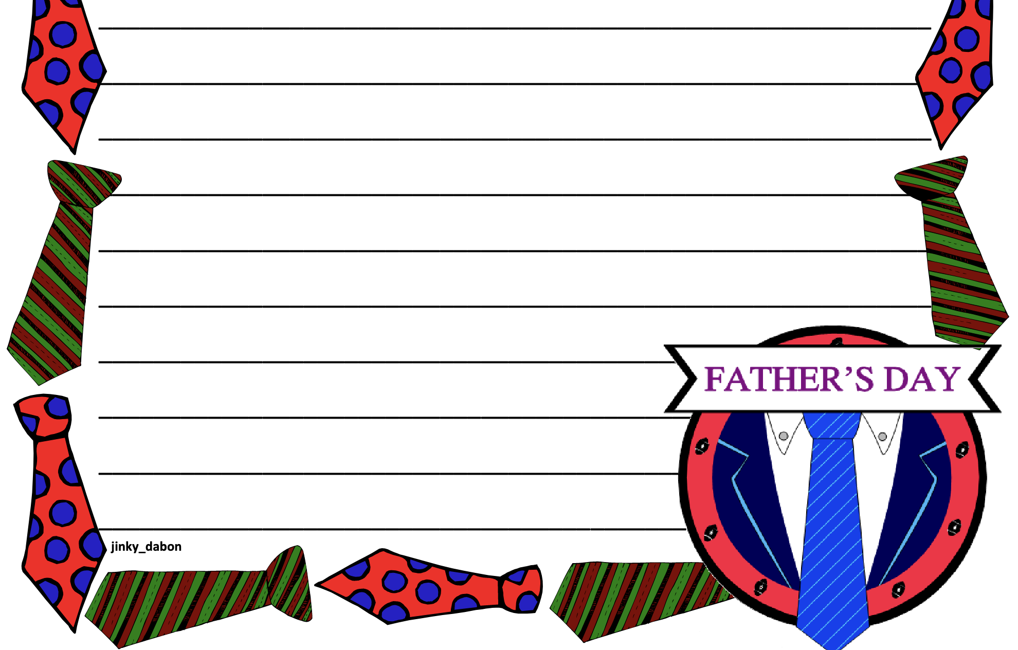 Father's Day Themed Lined paper and Pageborders