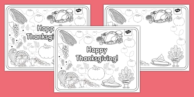 Let's Doodle! Thanksgiving Coloring Sheets