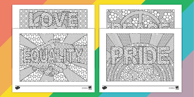 Pride Mindfulness Coloring Sheets