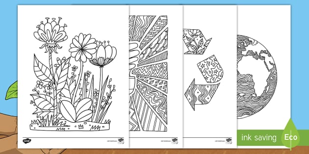 Earth Day Mindfulness Coloring Sheets