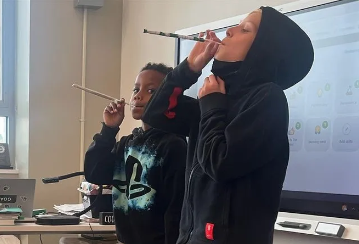 Who can shoot these paper “fireworks” the farthest?