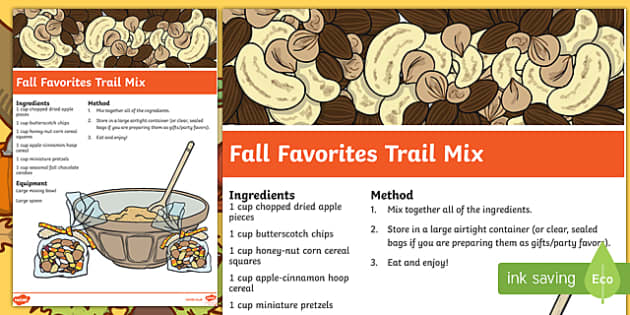 Fall Favorites Trail Mix Recipe