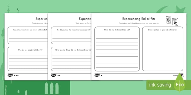Eid al-Fitr Celebration Writing Worksheet