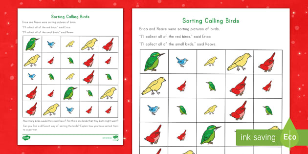 Four Calling Birds Activity