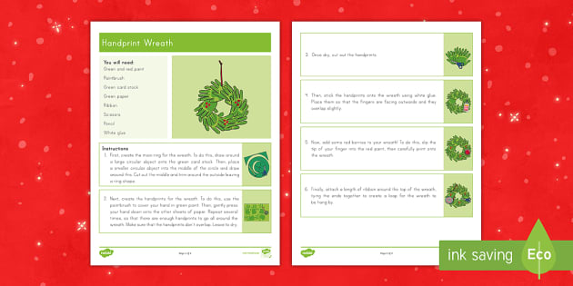 Handprint Christmas Wreath Craft Instructions