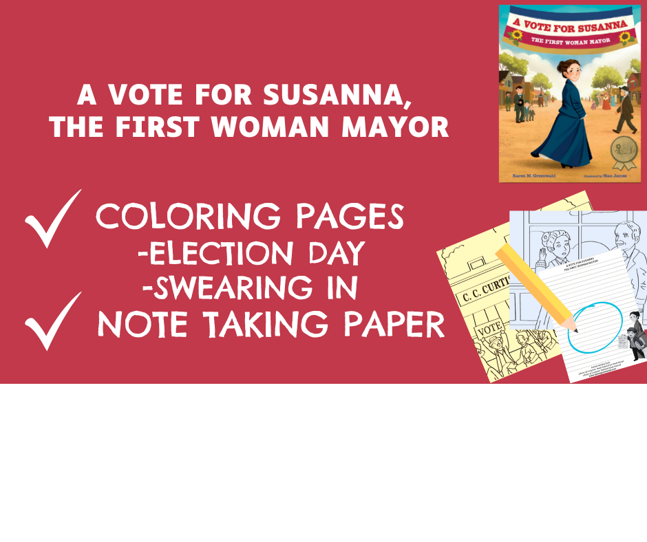 A VOTE FOR SUSANNA VIDEO: COLORING PAGES / NOTE TAKING PAPER