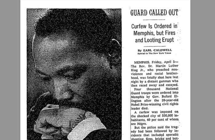 Racism In The USA - Assassination Of Martin Luther King