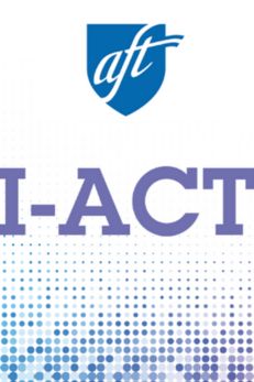 AFT I-ACT logo with blue shield and gradient dot pattern, representing the Identity Affirming Classroom Team initiative