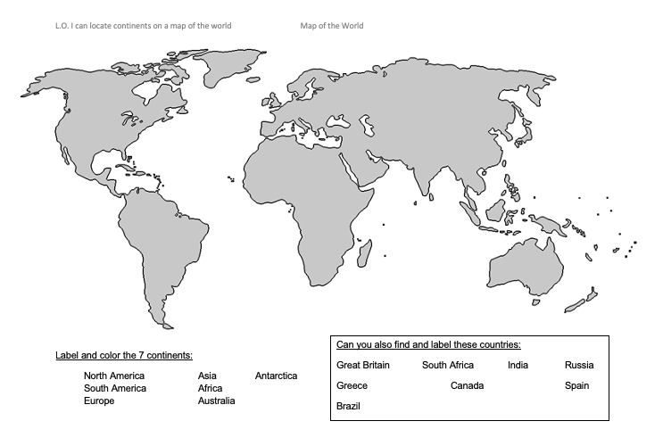 Labeling a map of the world