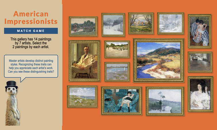American Impressionists Match Game