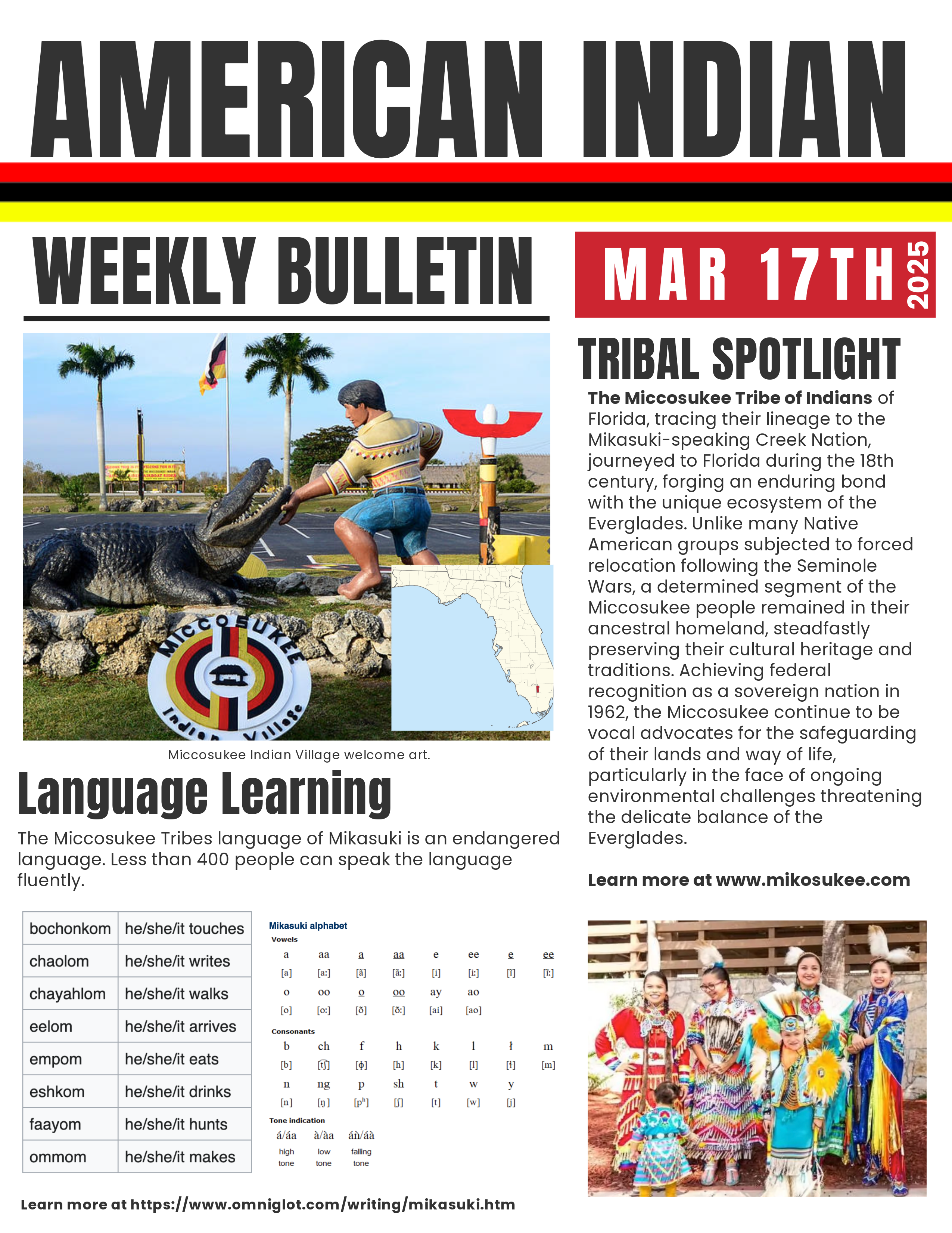American Indian Bulletin - Miccosukee Band of Indians