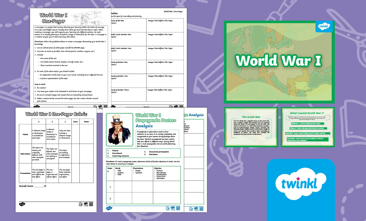 World War I Lesson for 6th-8th Grade