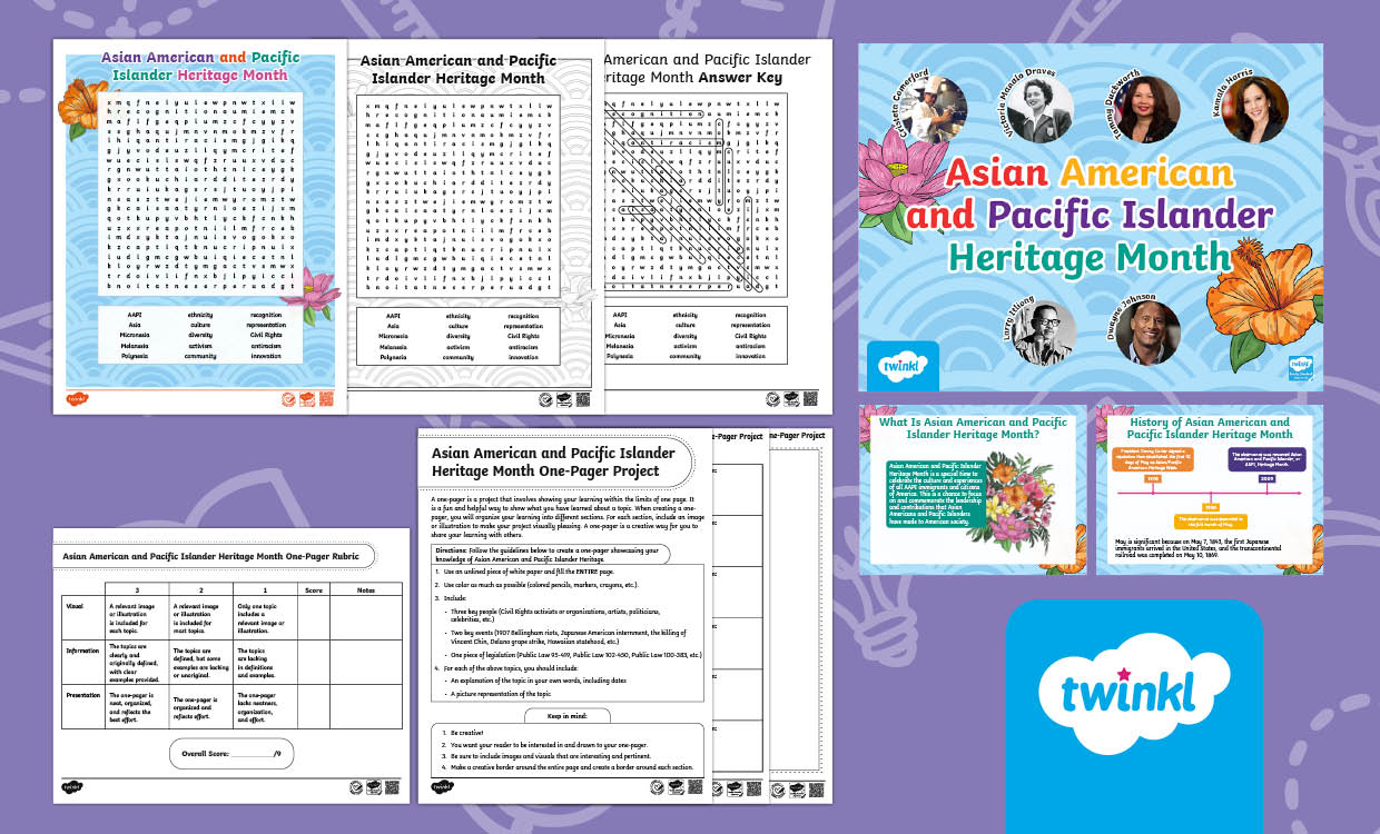 Asian American and Pacific Islander Heritage Month Activities for 6th-8th Grade
