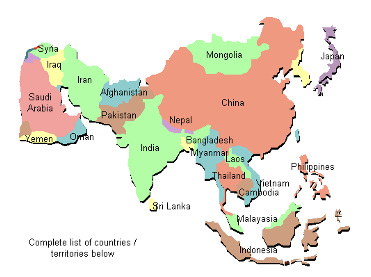 Continents of the world circa 2011