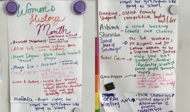 Women's History Month on the board