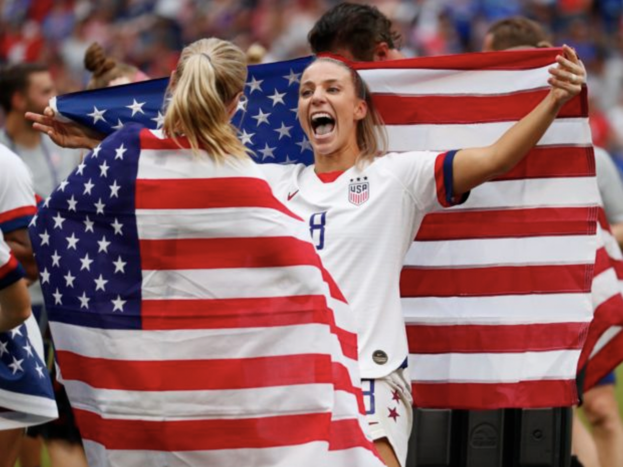 US Women's soccer team celebrates