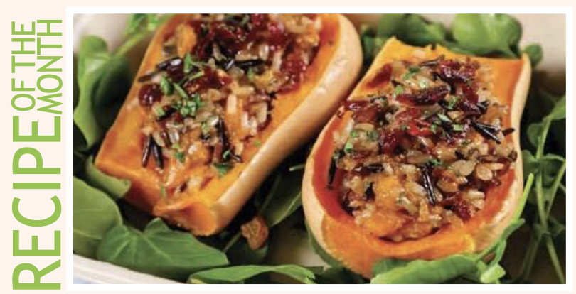 wild-rice stuffed butternut squash