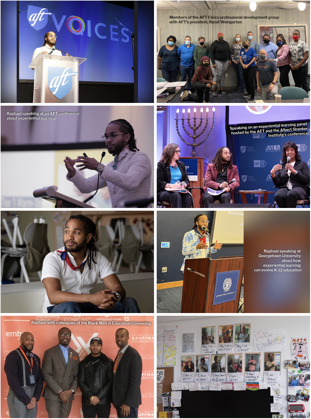 Raphael speaking to teachers