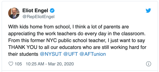 #ThankATeacher Eliot Engel