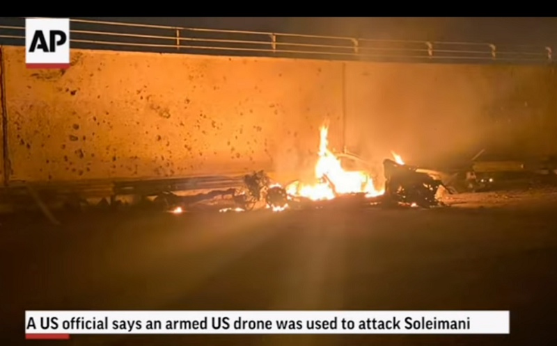 Wreckage of drone strike that killed Qassem Soleimani