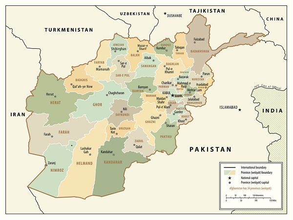 map of Afghanistan - Afghan refugees lesson plan