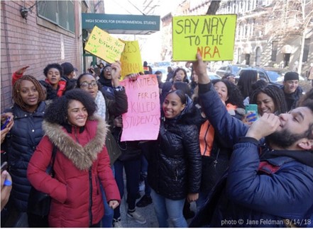 feminist club members at an in person meeting