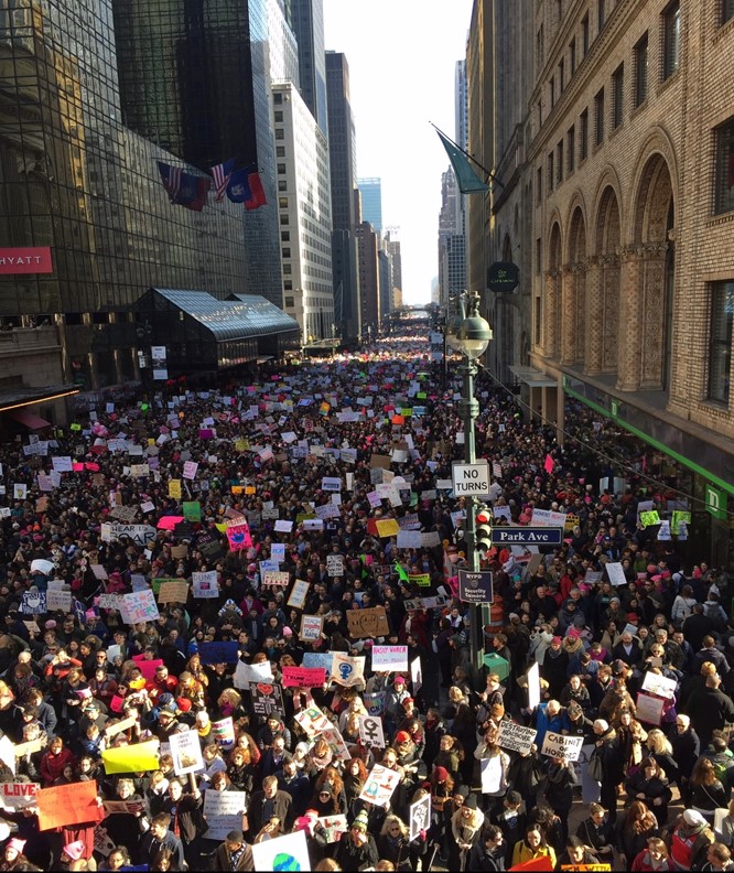 feminist club attending a rally