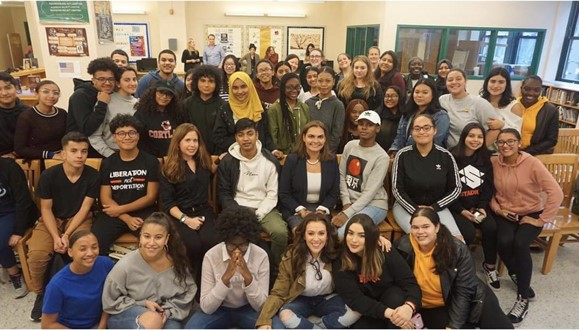 feminist club members at an in person meeting