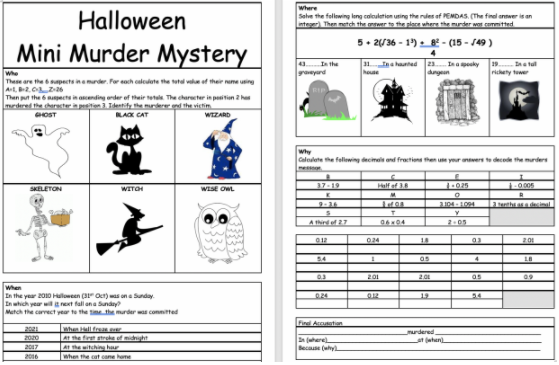 halloween activities spooky murder mystery