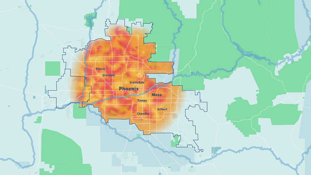 nature lab phoenix example changing cities climate change map