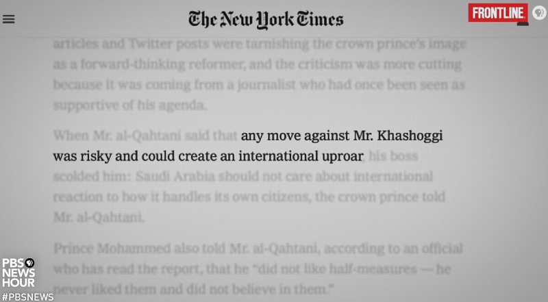 new york times analysis discussing saudi crown prince and the plot against slain journalist jamal khashoggi