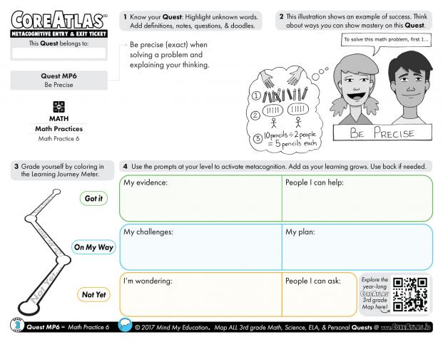 CoreAtlas Entry/Exit Ticket: Math Practice 6 (3rd grade)