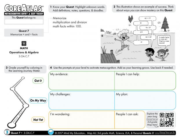 CoreAtlas Entry/Exit Ticket: Memorize x and ÷ (3rd grade)