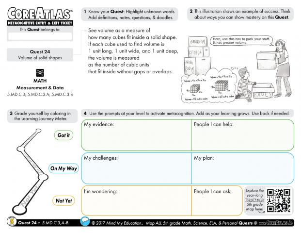 CoreAtlas Entry/Exit Ticket: Volume of solid shapes (5th grade)
