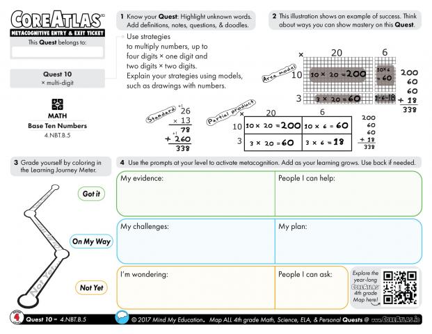 CoreAtlas Entry/Exit Ticket: x multi-digit (4th grade)