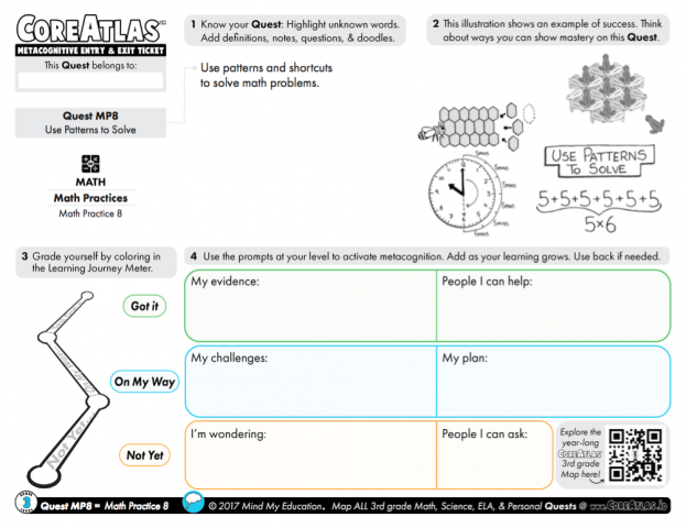 CoreAtlas Entry/Exit Ticket: Math Practice 8 (3rd grade)