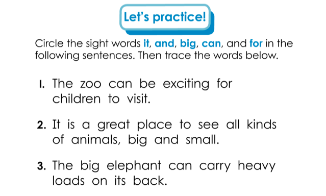 Sight Words: K-2