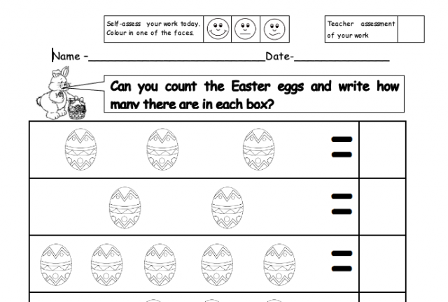 Numeracy -Count the Easter eggs Handouts