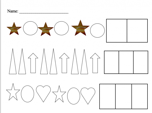 Patterns with Shapes and Colors: Math Worksheets