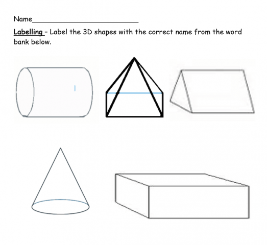 3D Shapes Worksheet