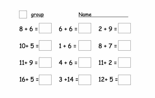 Addition worksheet