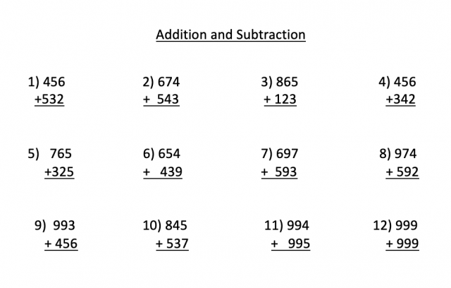 Addition and Subtraction - 3-Digits