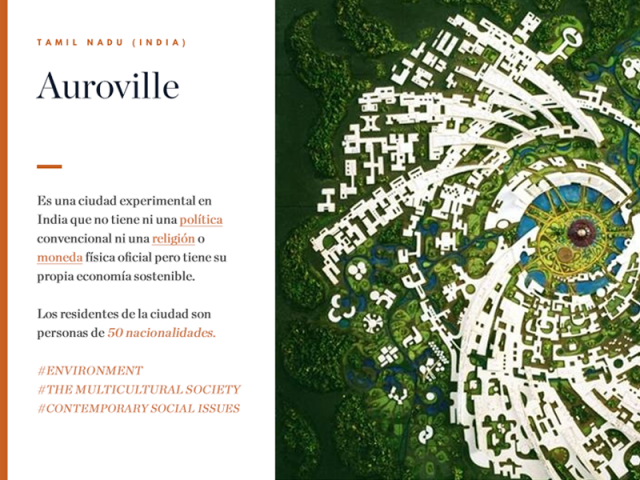 Auroville - Reading, Listening, Speaking, Writing.