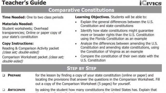 Comparative Constitutions (State v Federal)
